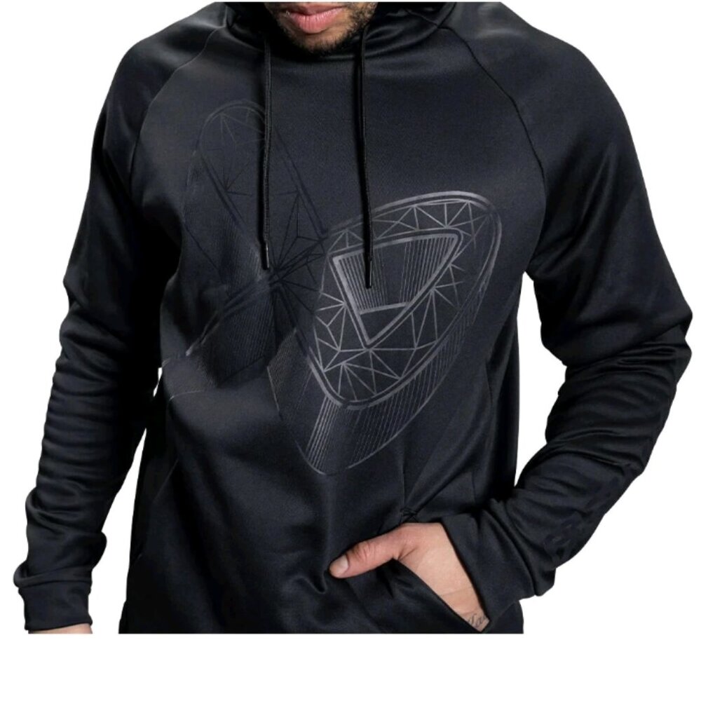 BAUER Men's Black Hoodie Long sleeve Fleece Sweatshirt Athletic Hockey Sz 2XL